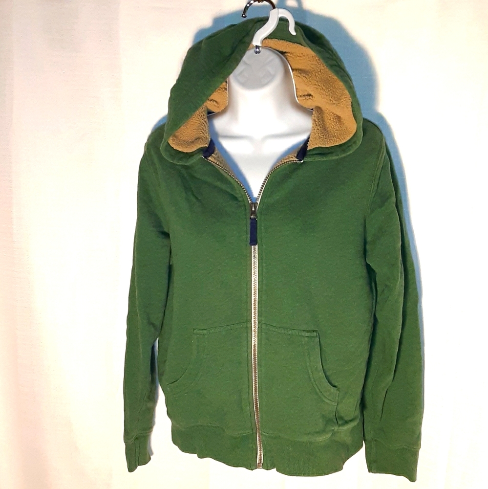 Hanna Andersson 150 Green Fleece Hoodie Small e9